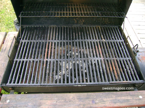 grate on grill put it on 